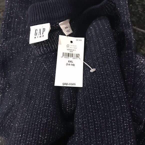 New GAP KIDS Navy Metallic Sparkle Sweater xxl - Picture 3 of 3